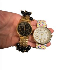 Set of 2 Watches. Pearl Quartz Black & Vivani Quartz. Need Batteries.